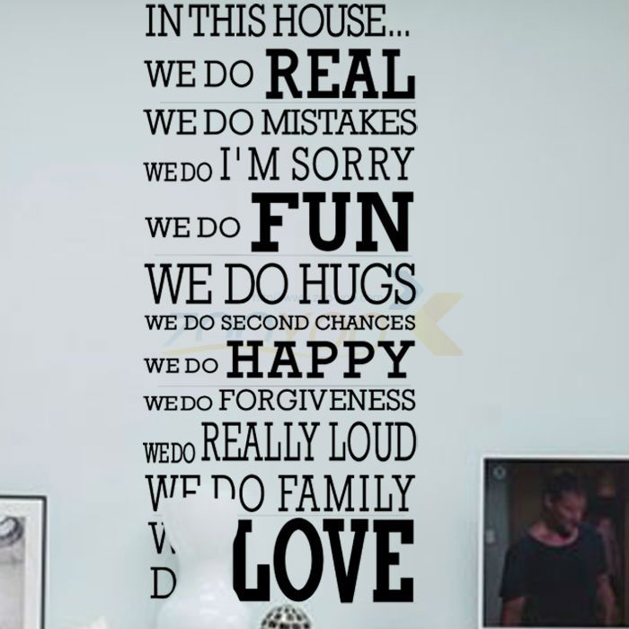 In This House Diy Quote Wall Decals Zooyoo8170 Removable Vinyl Wall Stickers Home Decoration Lettering Removable Sticker Kids Wall Decals Kids Wall Decor Stickers From Xingyan01 18 64 Dhgate Com