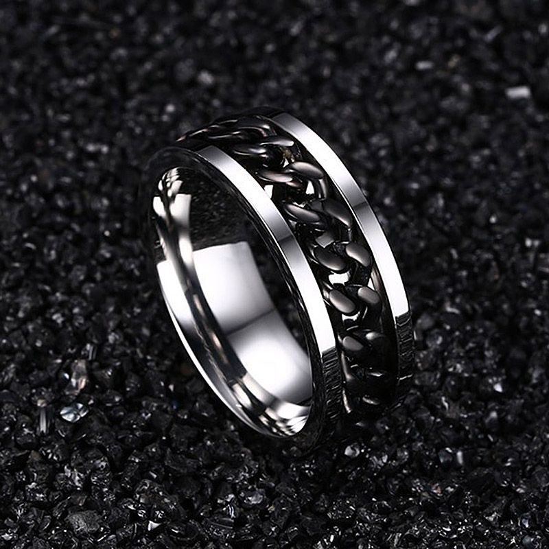 Anillo De Acero Inoxidable Pulido Oscuro Plateado Negro De Y Anillo De Acero Inoxidable Pulido Oscuro Plateado Negro De Y