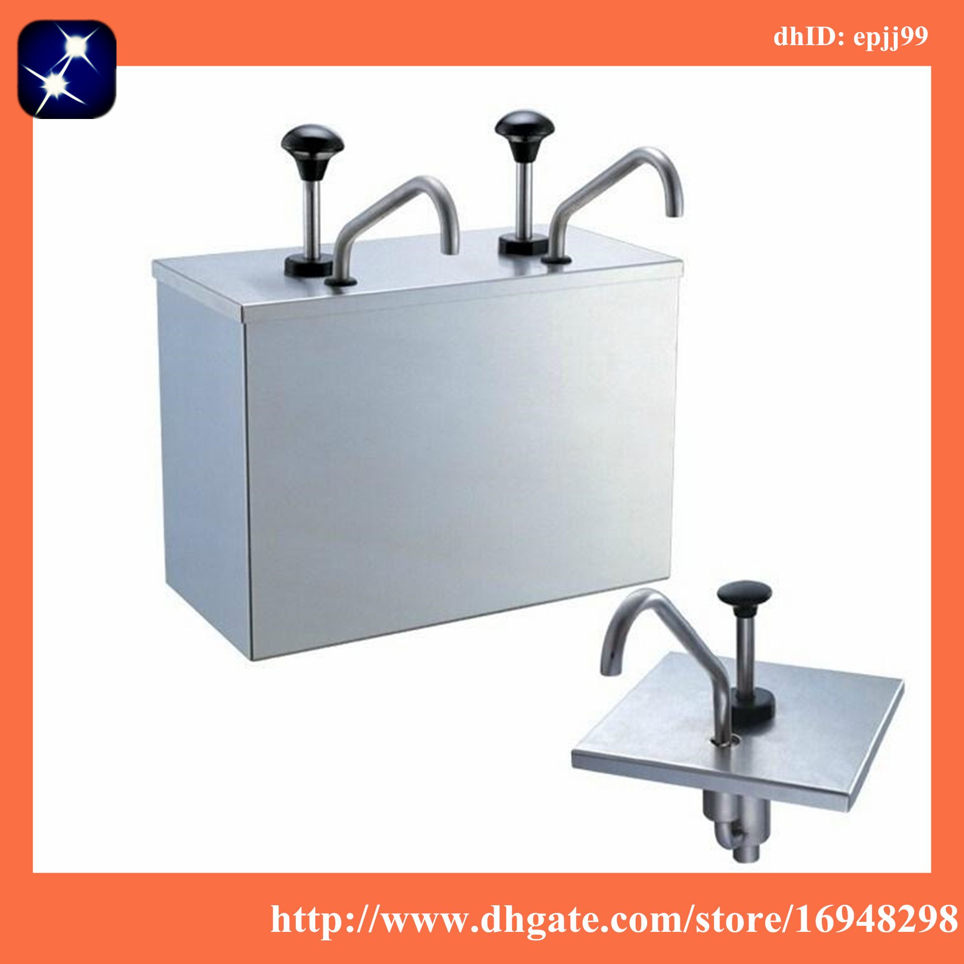 Double Heads Pump Sauce Dispenser Stainless Steel E A002 Hot Sell From