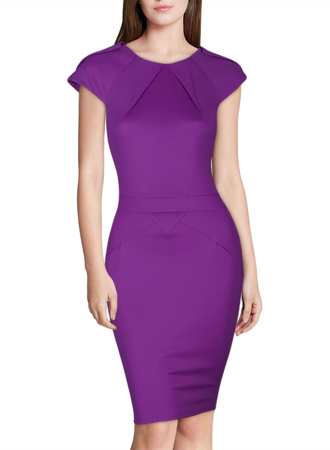 purple work dress