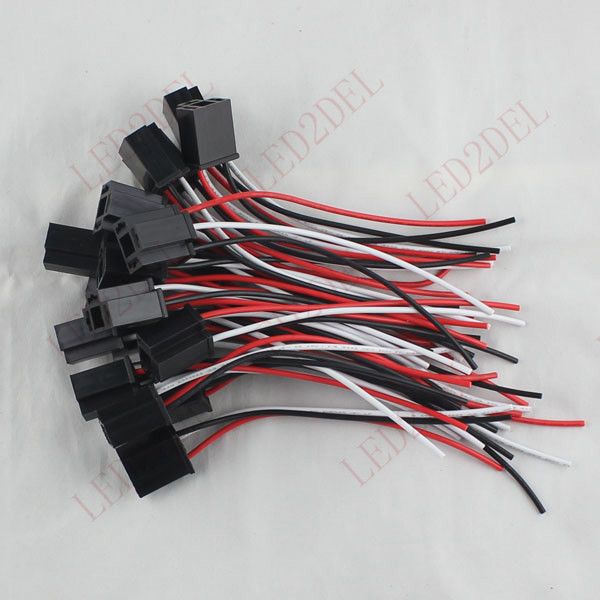 5 Pieces 9003 H4 Front Headlight Light 3 Wire Harness Female Socket Adapter