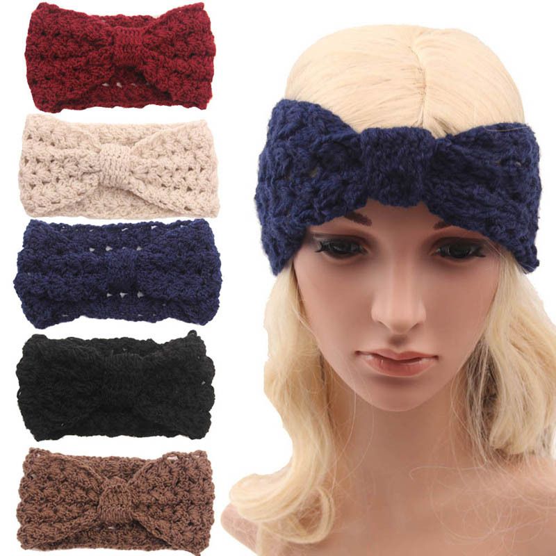 New Women S Fashion Wool Buttons Crochet Headband Knit Hair Band