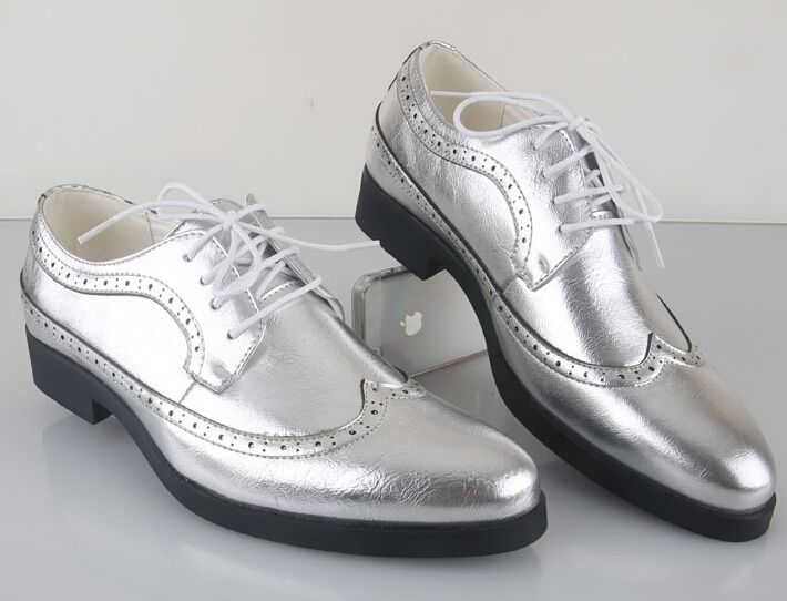 silver leather shoes