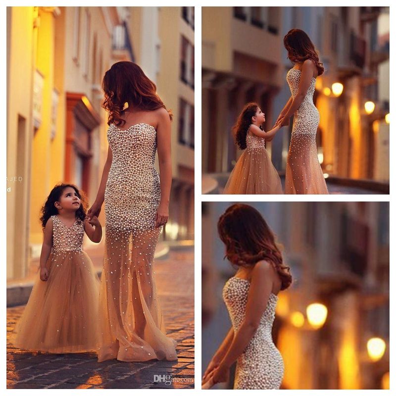 mother and daughter matching occasion dresses