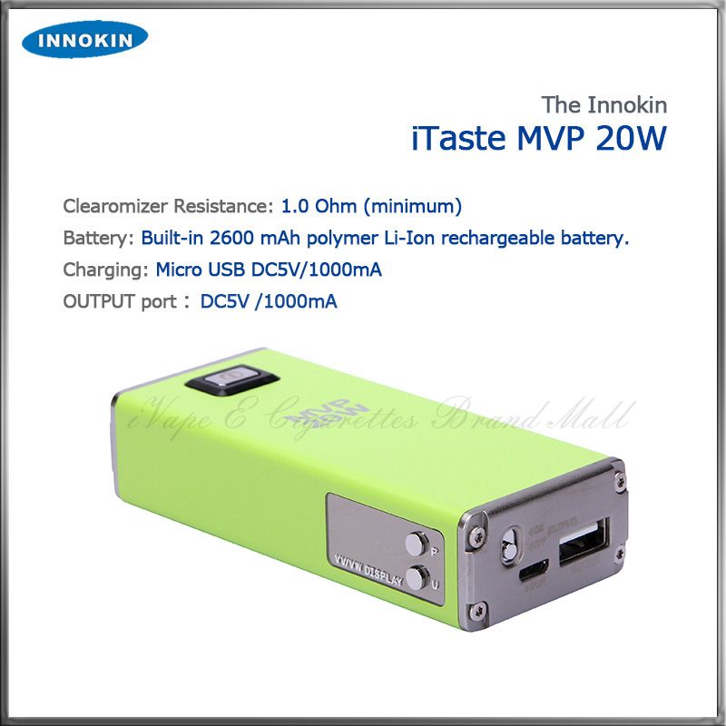 Innokin ITaste MVP 20W Variable Voltage Wattage Box Mod Battery 2600mAh