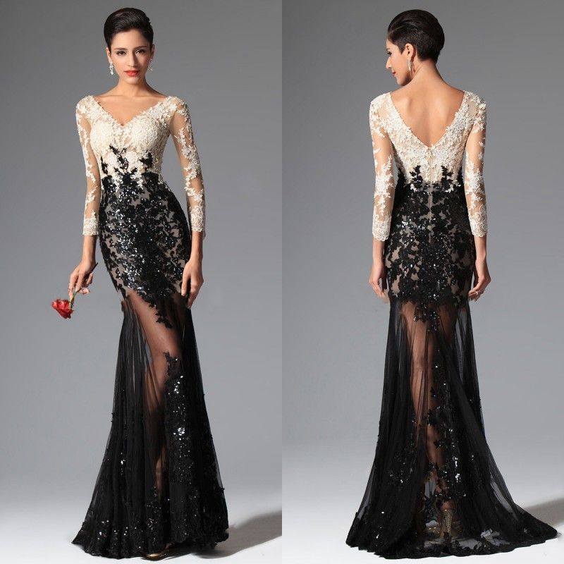 black and white long dresses uk