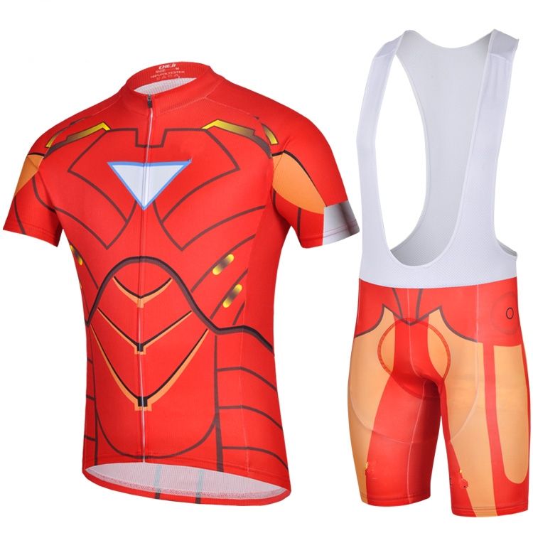 The Avengers League Ironman Pro Cycling Jersey And Bib Shorts Superhero