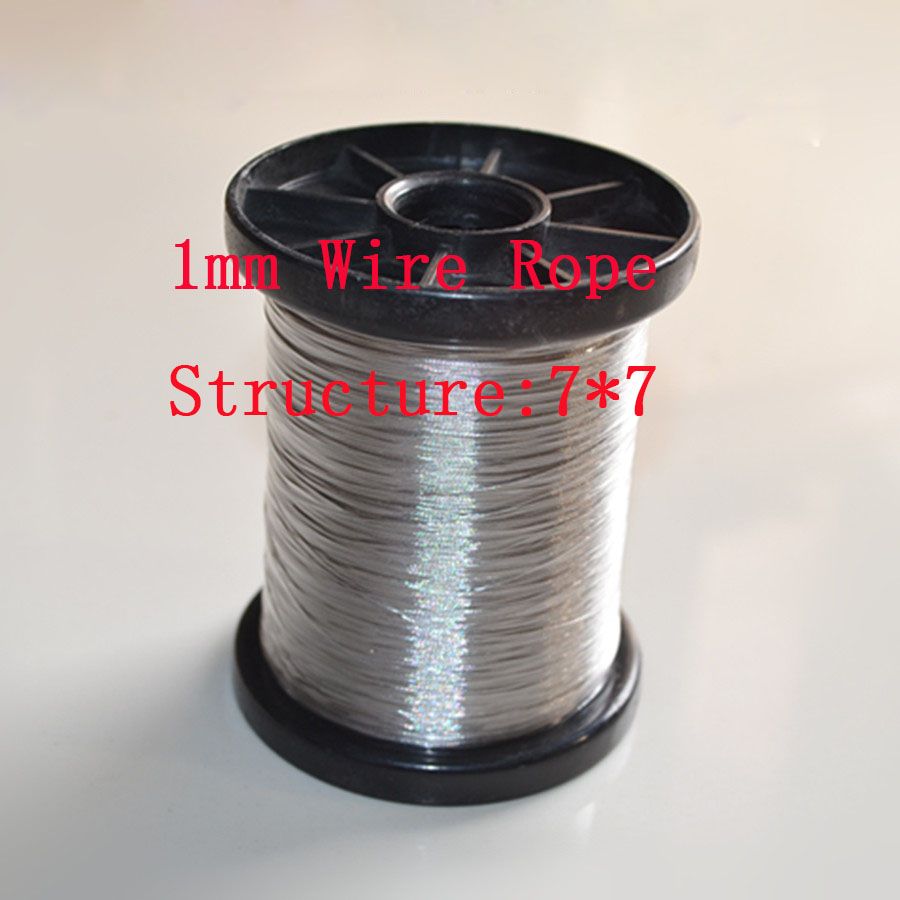 1mm , SS304 Stainless Steel Wire Rope Fishing Wire, Structure7*7