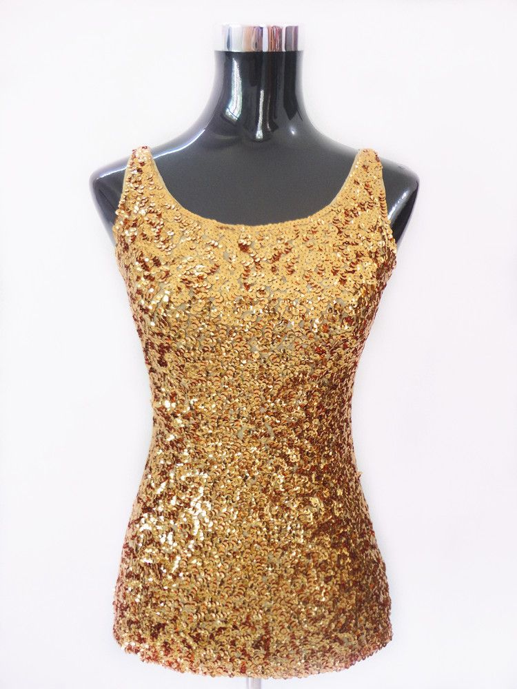 womens sequin vest top