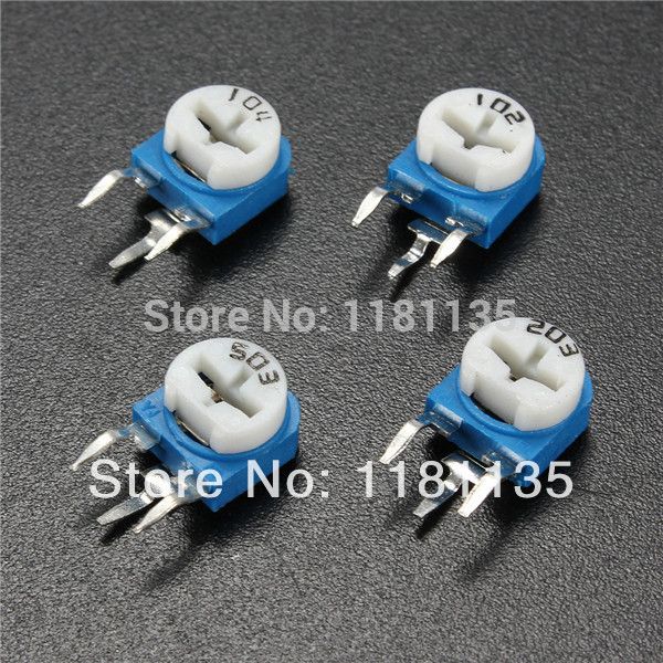 Variable Resistors Adjustable Horizontal Cermet Potentiometer 200k Ohm 10Pcs Variable Resistors Adjustable Horizontal Cermet Potentiometer 200k Ohm 10Pcs