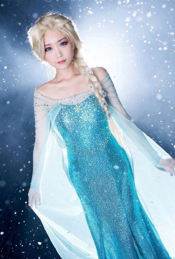 Women/'s Frozen Elsa And Anna Princess Dress Up Costume Cosplay Halloween Outfit