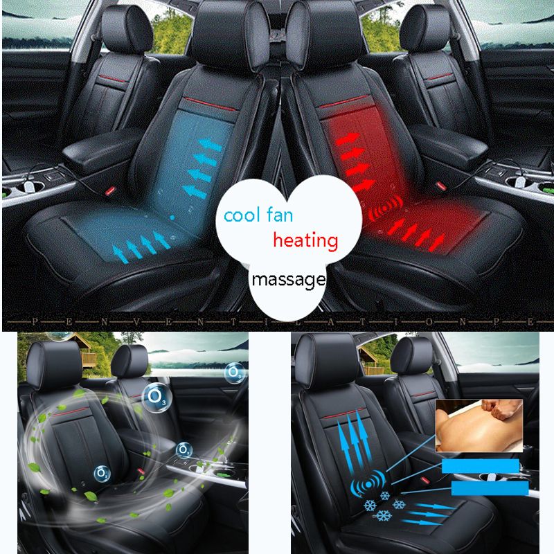 12v 3in One Cool Fan Massage Heating Car Seat Covers Universal Fit Suv Sedans Chair Pad Cushion With Motor Driving Cushions For