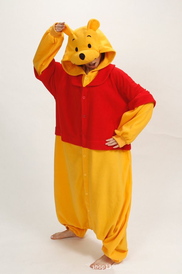 Winnie the pooh Cosplay Costume Onesie01 Adult unisex Pajamas hoodie Fancy Dress 