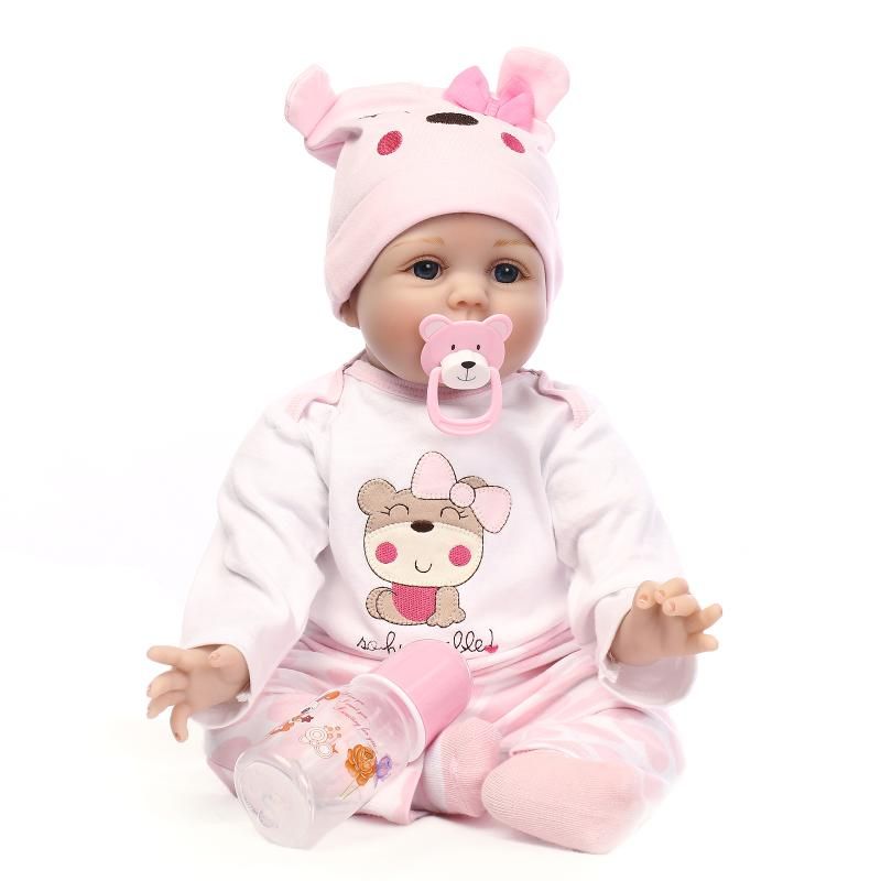 18 Inch Doll Reborns Realistic Baby Doll Girl Silicone Dolls Xmas Gifts for Kids