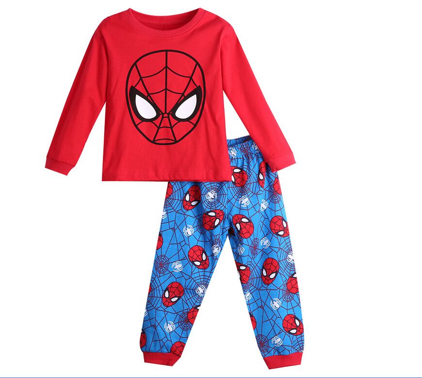Baby toddler boys spiderman pajamas set t shirt pants set sleepwear