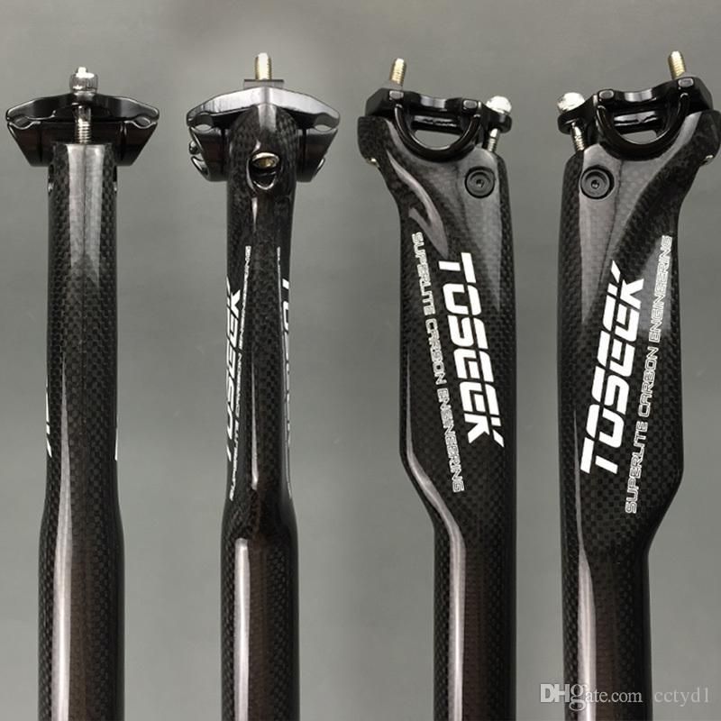 TOSEEK 3K Carbon 27.2/30.8/31.6*350/400mm MTB Road Bike Seat Saddle post Black TOSEEK 3K Carbon 27.2/30.8/31.6*350/400mm MTB Road Bike Seat Saddle post Black