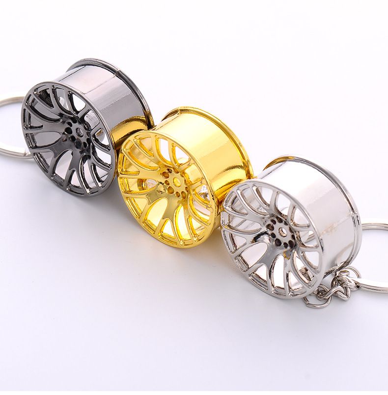 Metal Wheel Hub Keyrings Auto Sports Cars Wheel Key Rings KeyChain