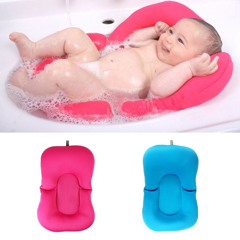 Cojín de bañera para bebé, almohada antideslizante para recién nacidos,  esterilla plegable para niños pequeños, asiento