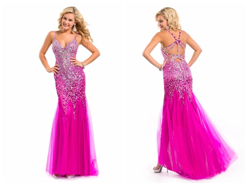 magenta evening gowns