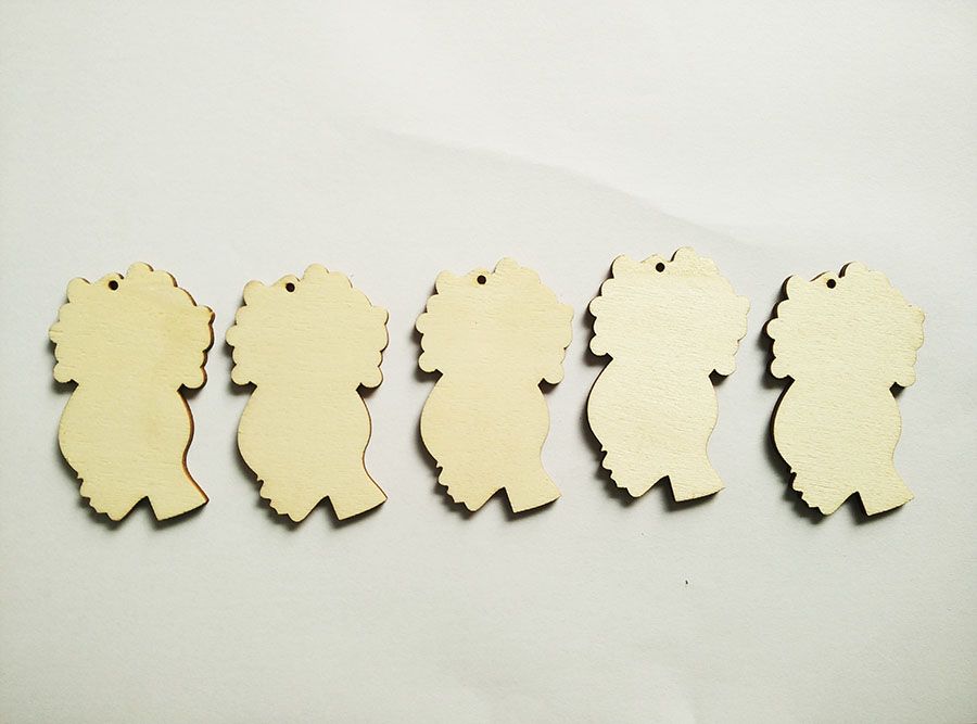 2019 Natural Hair Afro Puff Silhouette Unfinished Wood Cutout