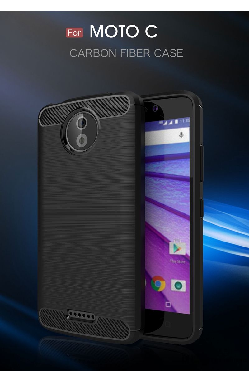 Accesorios Para Movil Caso De Fibra De Carbono Para Motorola Moto G4 G5 G4 Plus Juega E4 Plus C Plus M Cepillado De Silicona De Goma Suave Cubierta