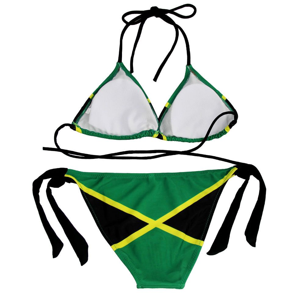 Wholesale Plus Size S XXL Jamaica Flag USA UK Print Brazilian Swimwear Padded Swim Suit Maillot 