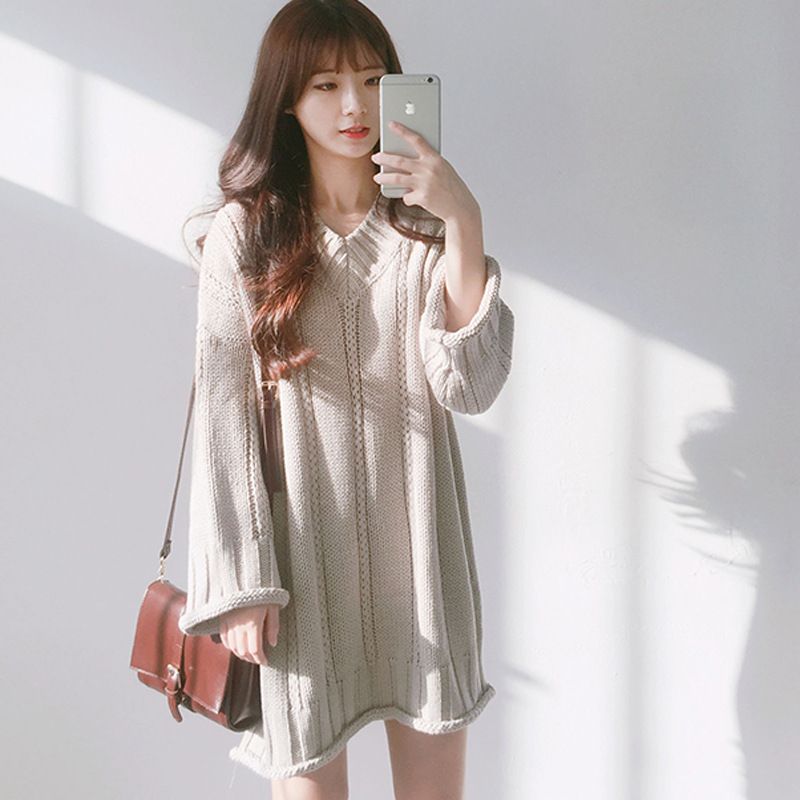 sweater dress korean