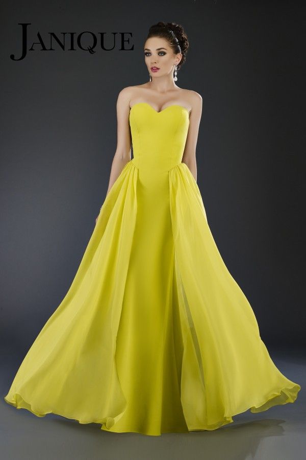 chartreuse evening gown