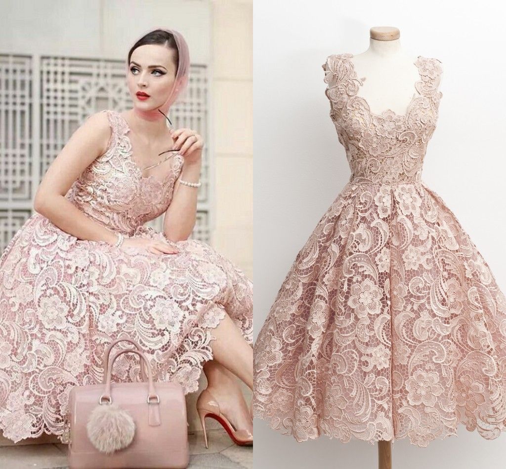 pink lace prom dress uk
