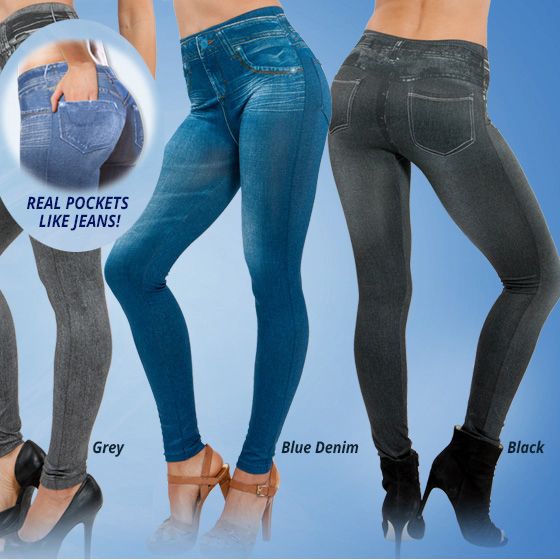 blue jean leggings