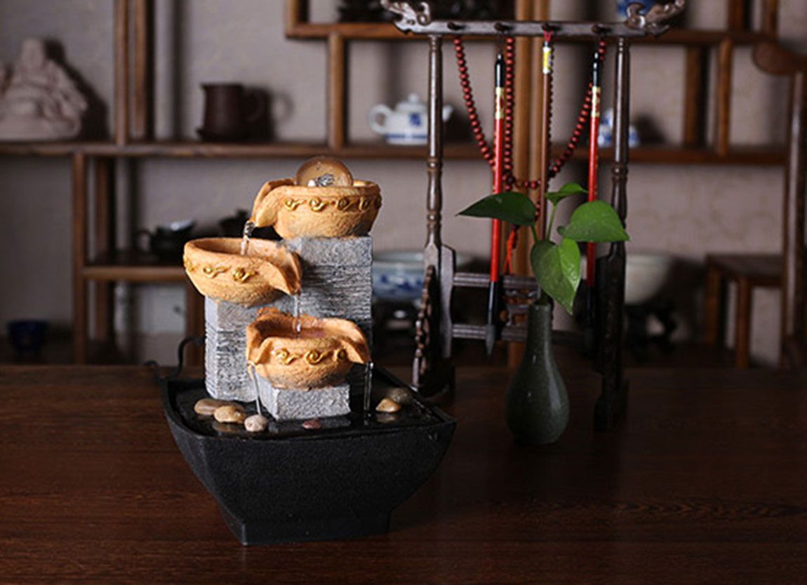 Desktop Water Fountain Home Decoration Item Artificial Stone Resin