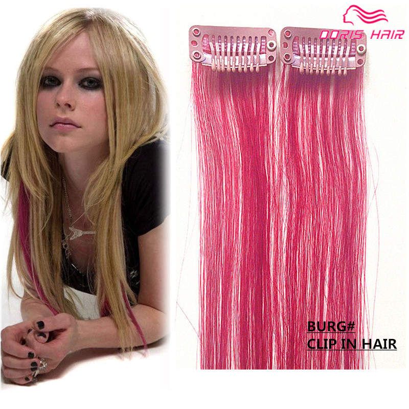 colored hair extensions clip in