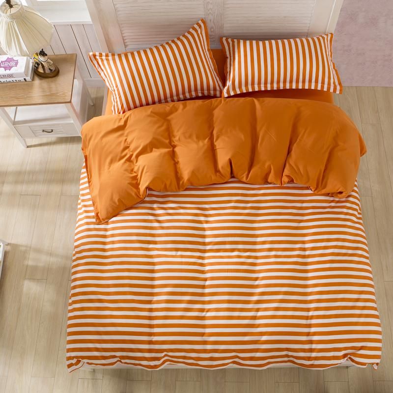 Modest Orange Stripes Bedding Sets Duvet Cover Juegos De Sabanas