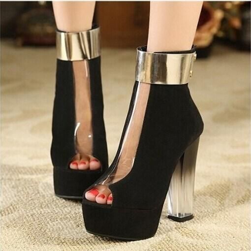 clear plastic platform shoes