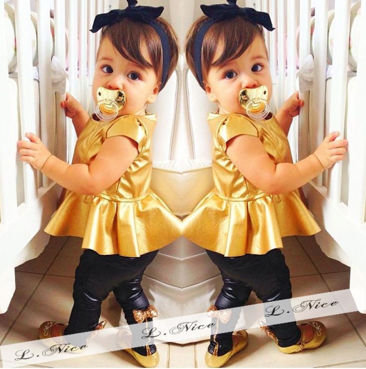 black and gold baby outfit