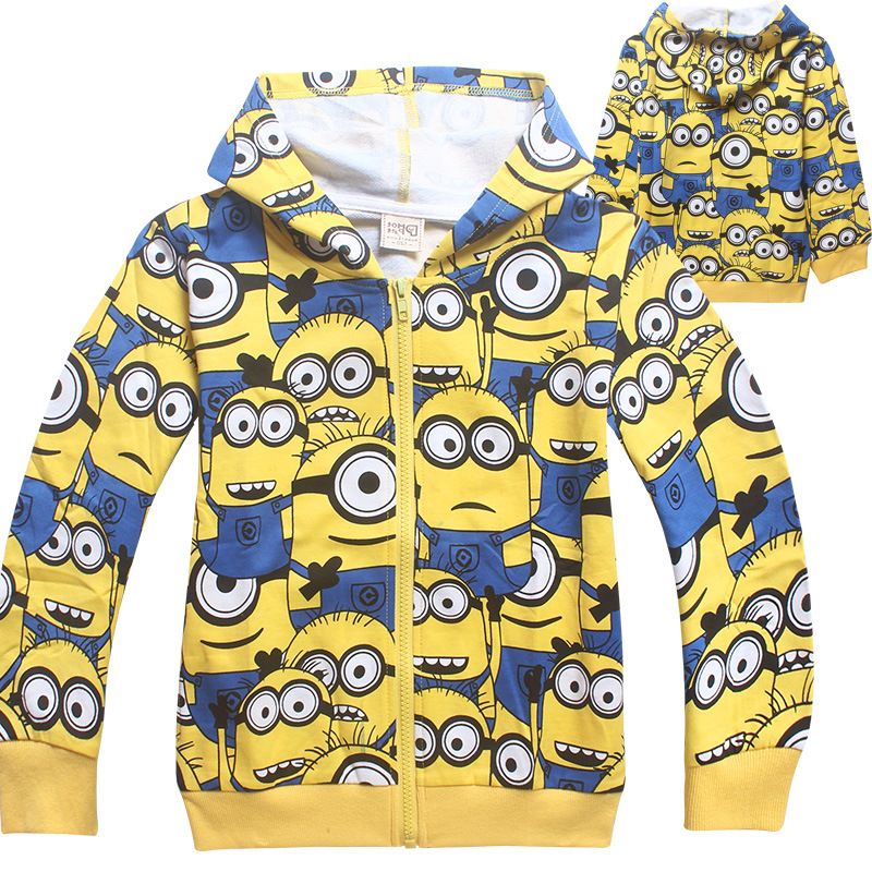 Kids Zipper Hoodie Coat Yellow Man Despicable Me Children Jacket Boys Girls Cartoon Minions Hooded Outfit Kids Clothing in stock 5pcs/lot Kids Zipper Hoodie Coat Yellow Man Despicable Me Children Jacket Boys Girls Cartoon Minions Hooded Outfit Kids Clothing in stock 5pcs/lot