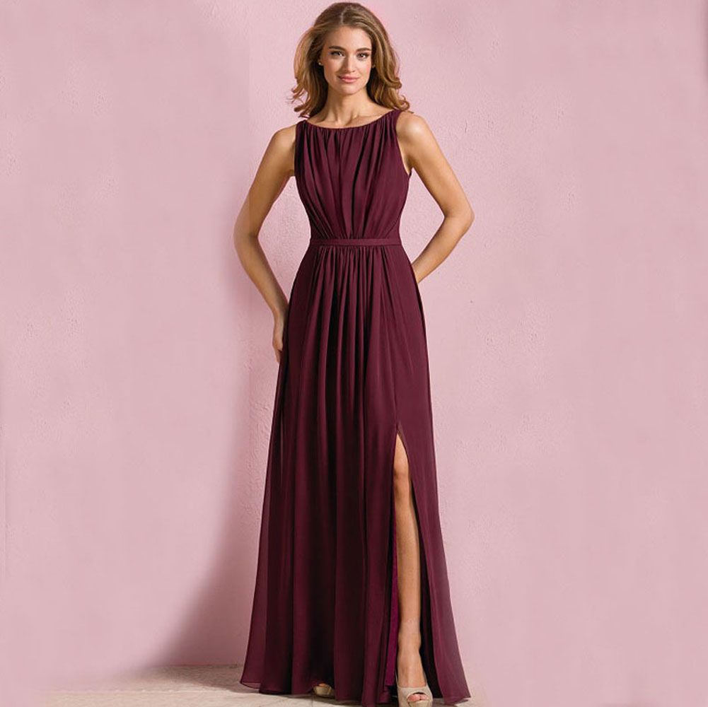 plus size wine red bridesmaid dresses