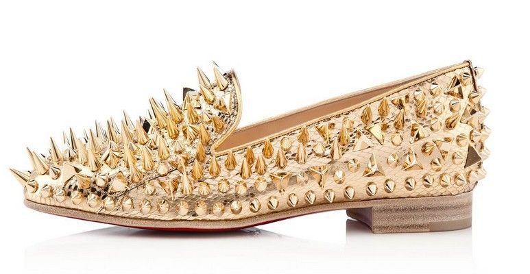all gold loafers