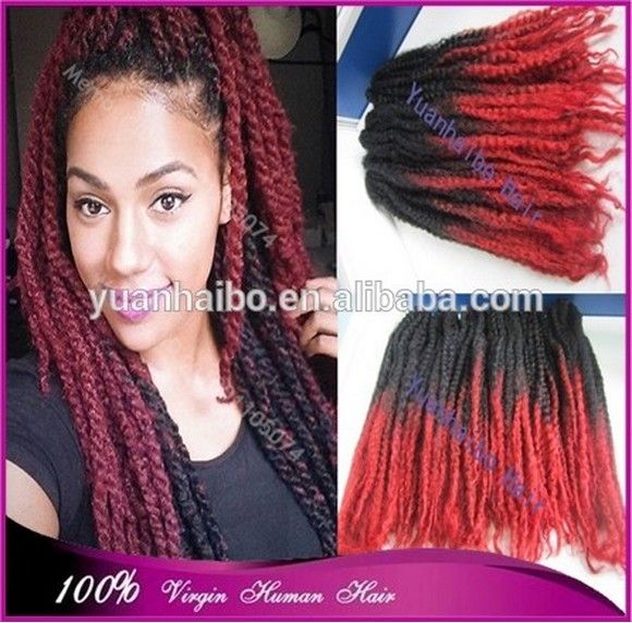 2019 Two Tone Marley Hair Black Purple Kinky Twist Ombre Kanekalon