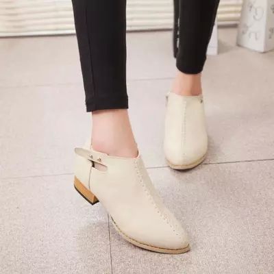 Fashion Sexy Comfort Waterproof Shoes Low Heel Office Shoes Tied
