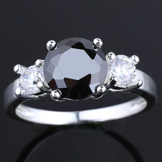 Women Black Onyx Gemstone 925 Sterling Silver Wedding Ring Wedding Engagement