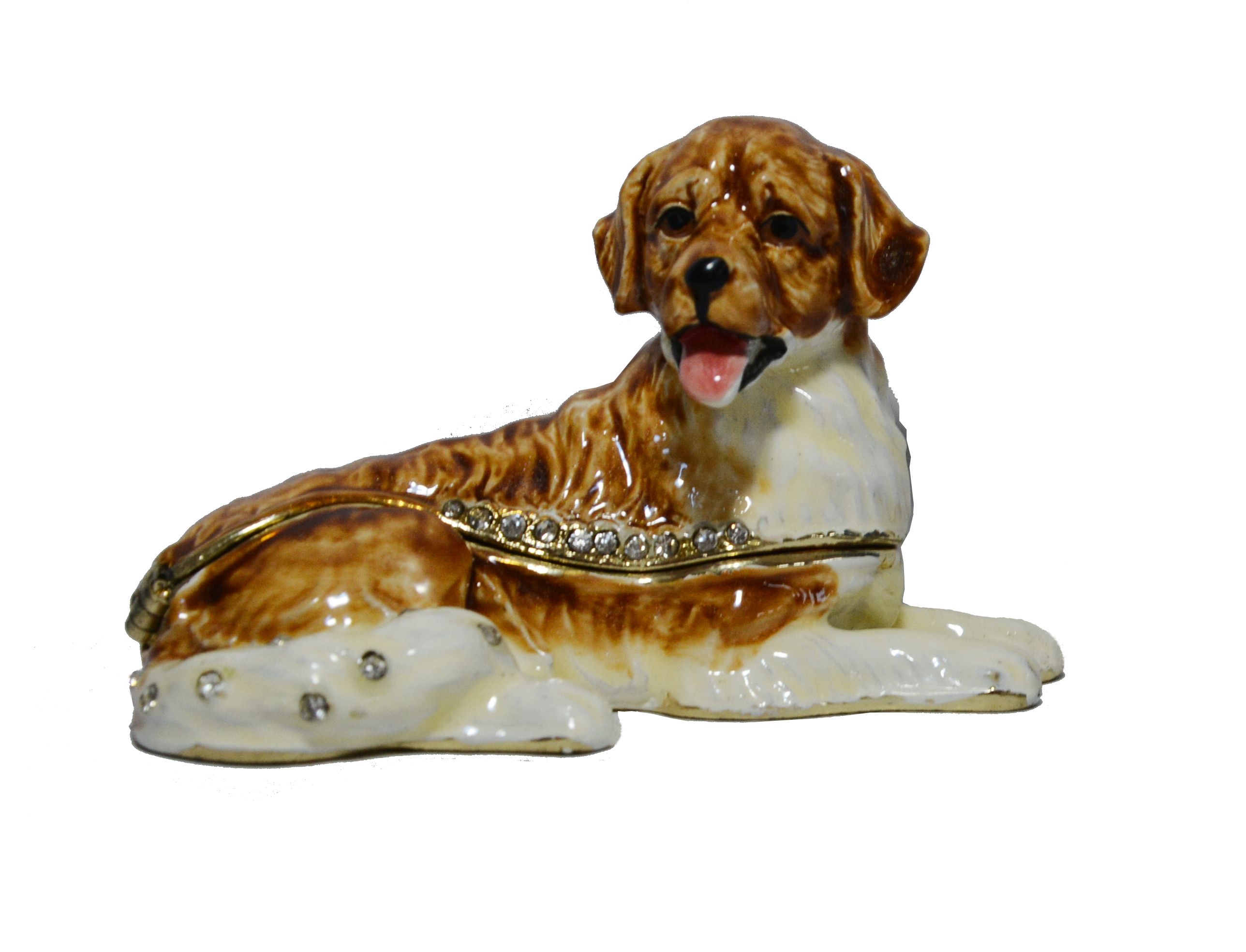 Golden Retriever dog animal jewelry box decorative trinket box pewter ornament gifts metal crafts vintage animal decoration Golden Retriever dog animal jewelry box decorative trinket box pewter ornament gifts metal crafts vintage animal decoration