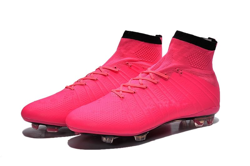 neon pink soccer cleats