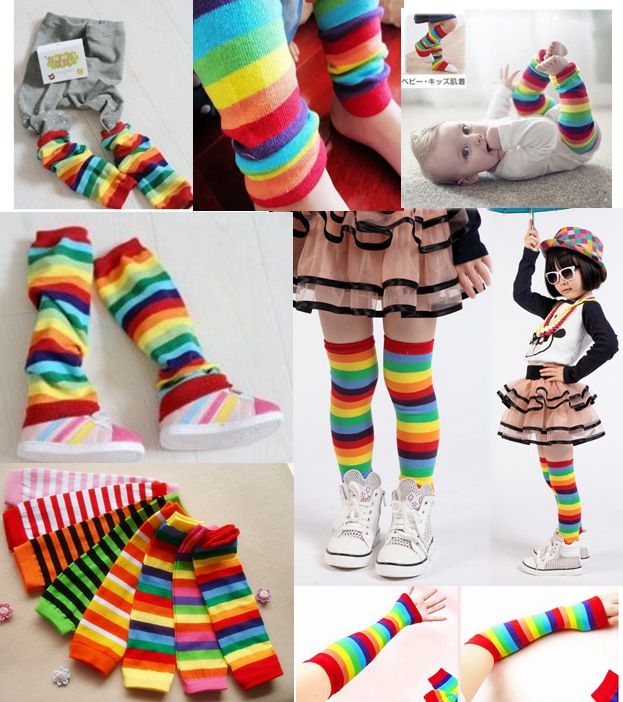 baby rainbow tights