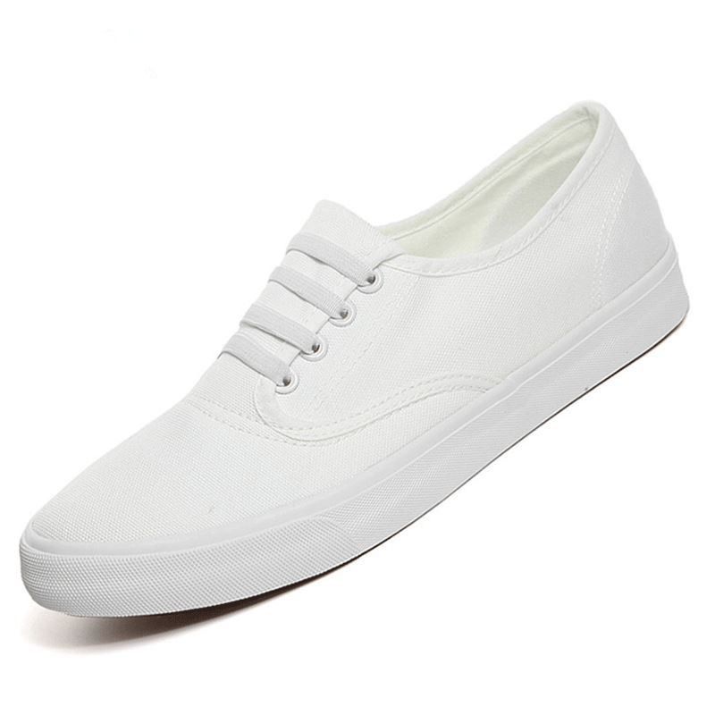 white canvas loafers