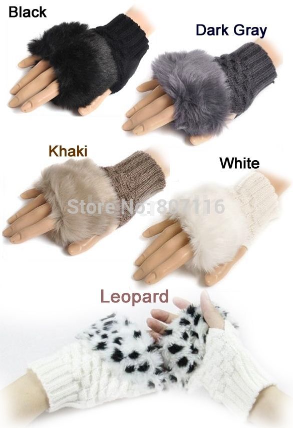 fingerless gloves with fur trim