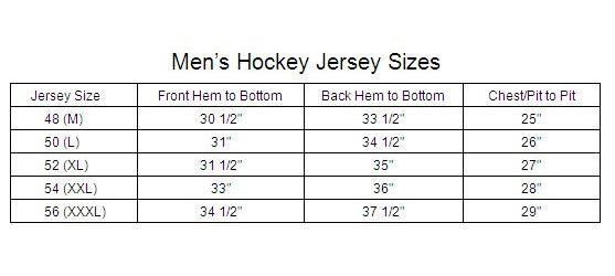 Ccm Jersey Size Chart