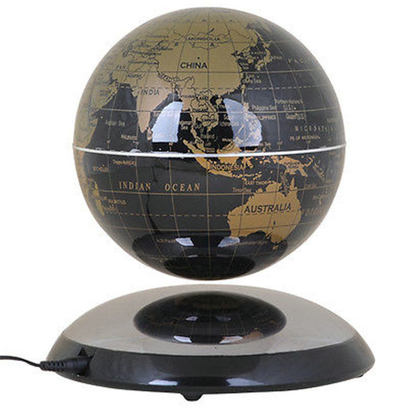 6"Gold Levitation Magnetic Rotating Globe Lon Floating Levitating Earth Map USA 