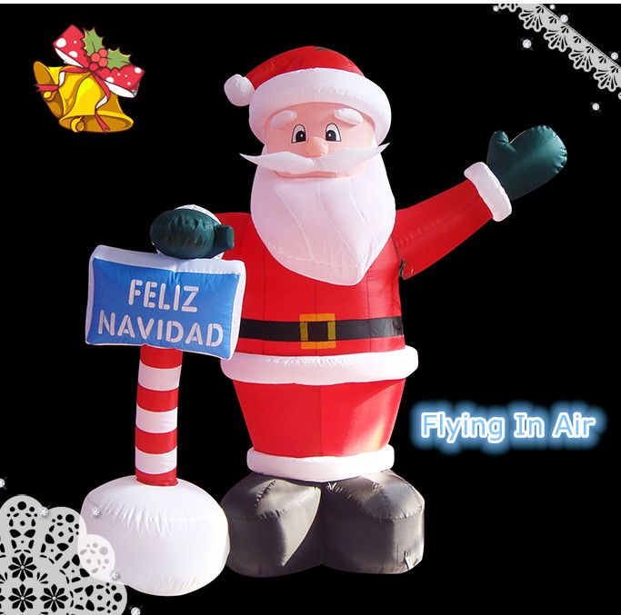 2020 2m 5m Christmas Inflatable Santa Claus With Sign For Christmas