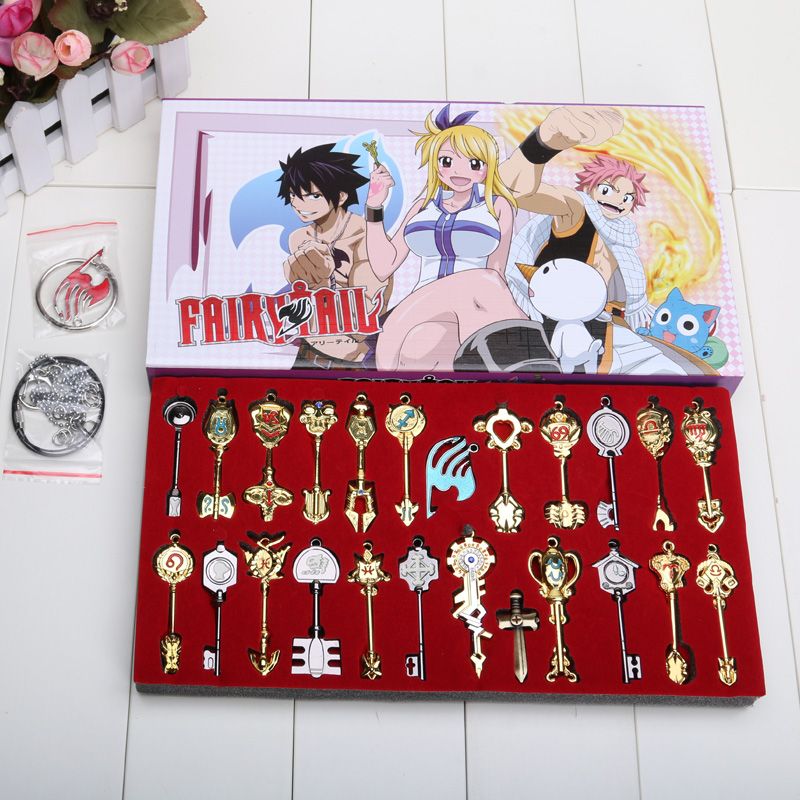 Acheter Pas Cher Cos Set 2 5 7 5cm Fairy Tail Lucy Set Cle Keychain Echelle Libre Tatouage Rose Signe Heartfilia De La Cle Du Zodiaque Dore Du 71 Fr Dhgate